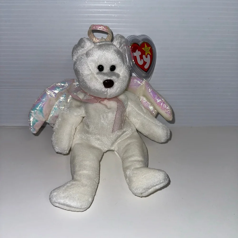Ty Beanie Baby Halo Angel Bear Plush Toy White NEW NWT Canadian Tush Tag MINT
